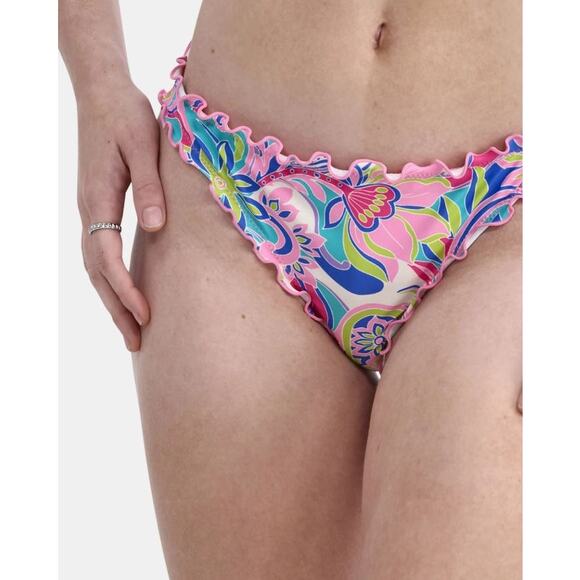 NEW No Boundaries Pink Lettuce Ruffle size XXL (20) Cheeky Swim Bikini Bottoms! - Picture 2 of 3